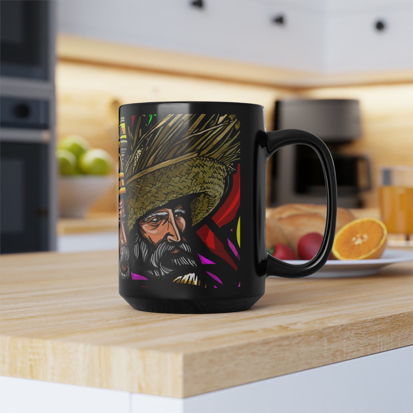 TRES SANTOS REYES Taza Negra 15oz