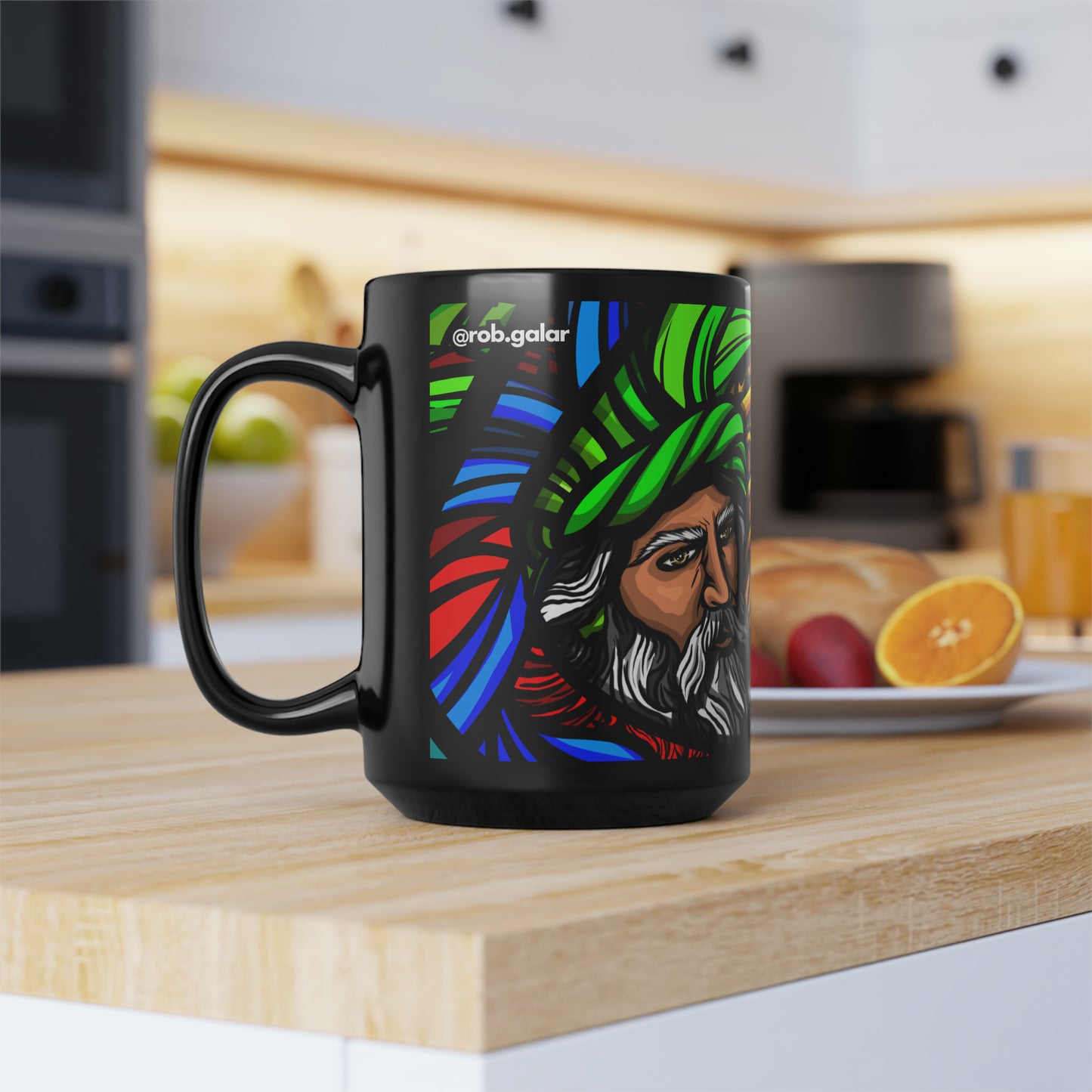 TRES SANTOS REYES Taza Negra 15oz