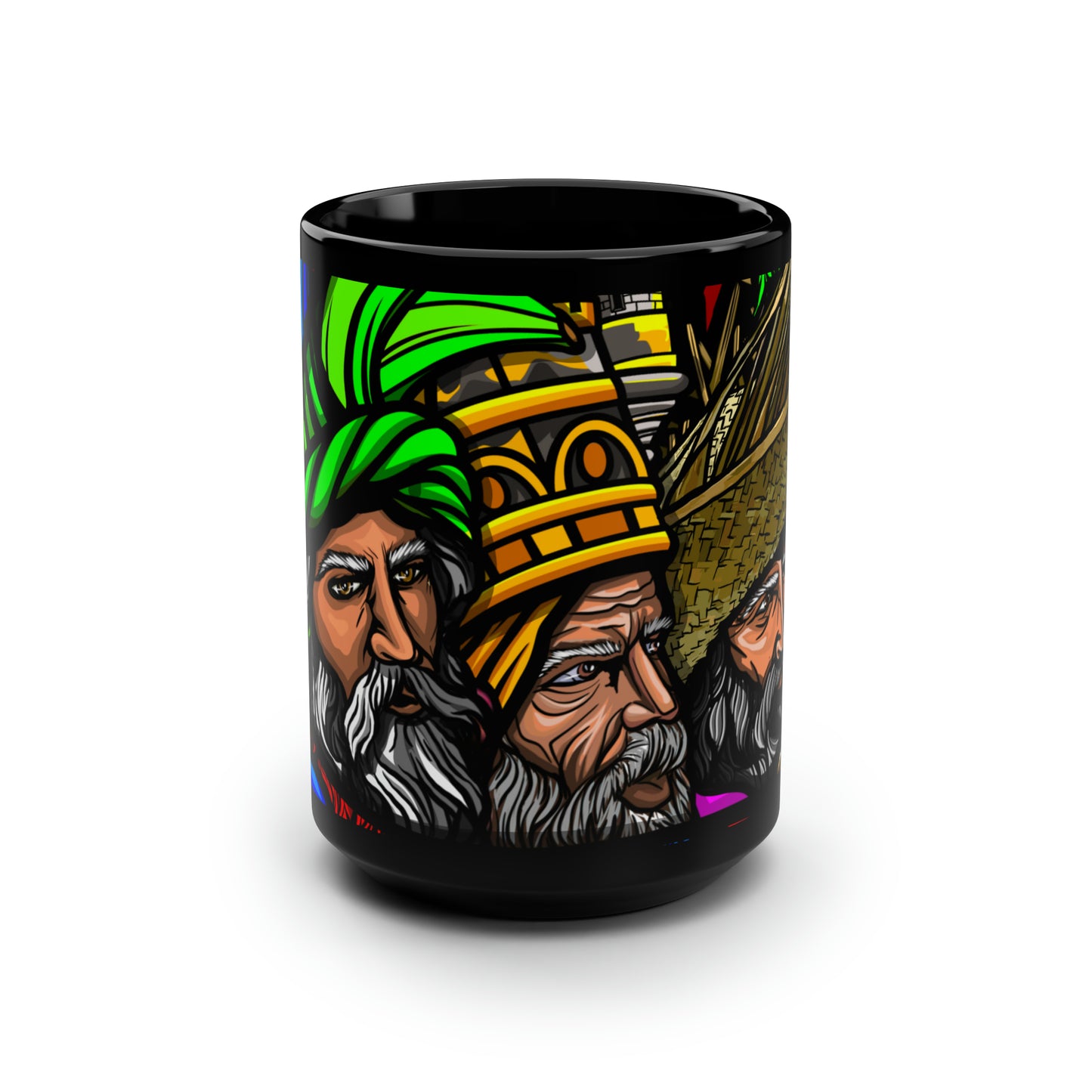 TRES SANTOS REYES Taza Negra 15oz