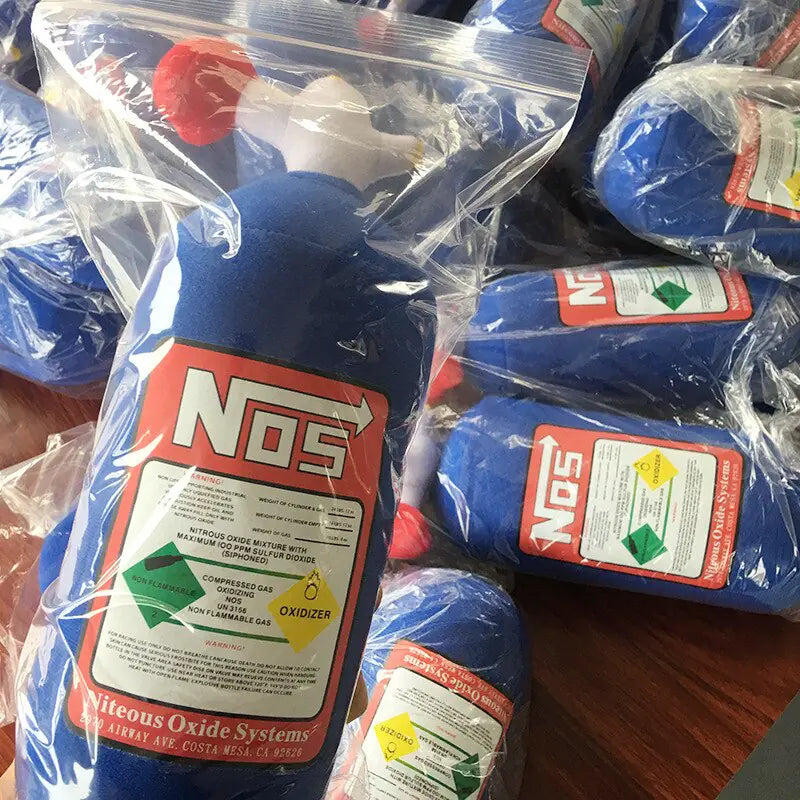 NOS Nitrous Oxide Bottle Plush Pillow