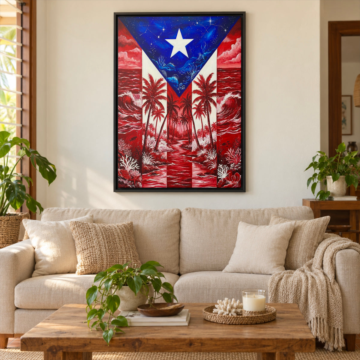 LOOK MY STAR - Framed Canvas Art Print