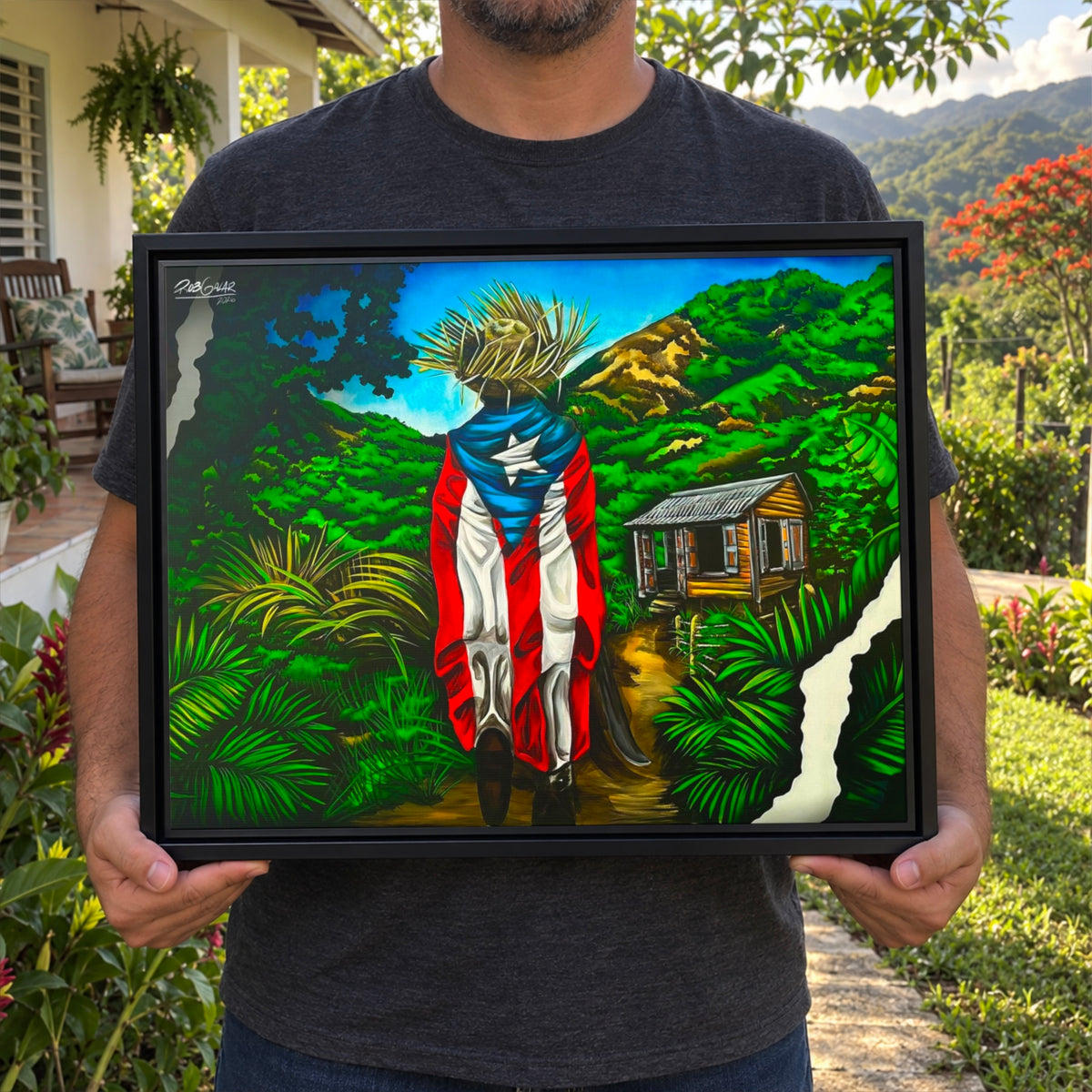 JIBARITO EN LA CASITA - Framed Canvas Art