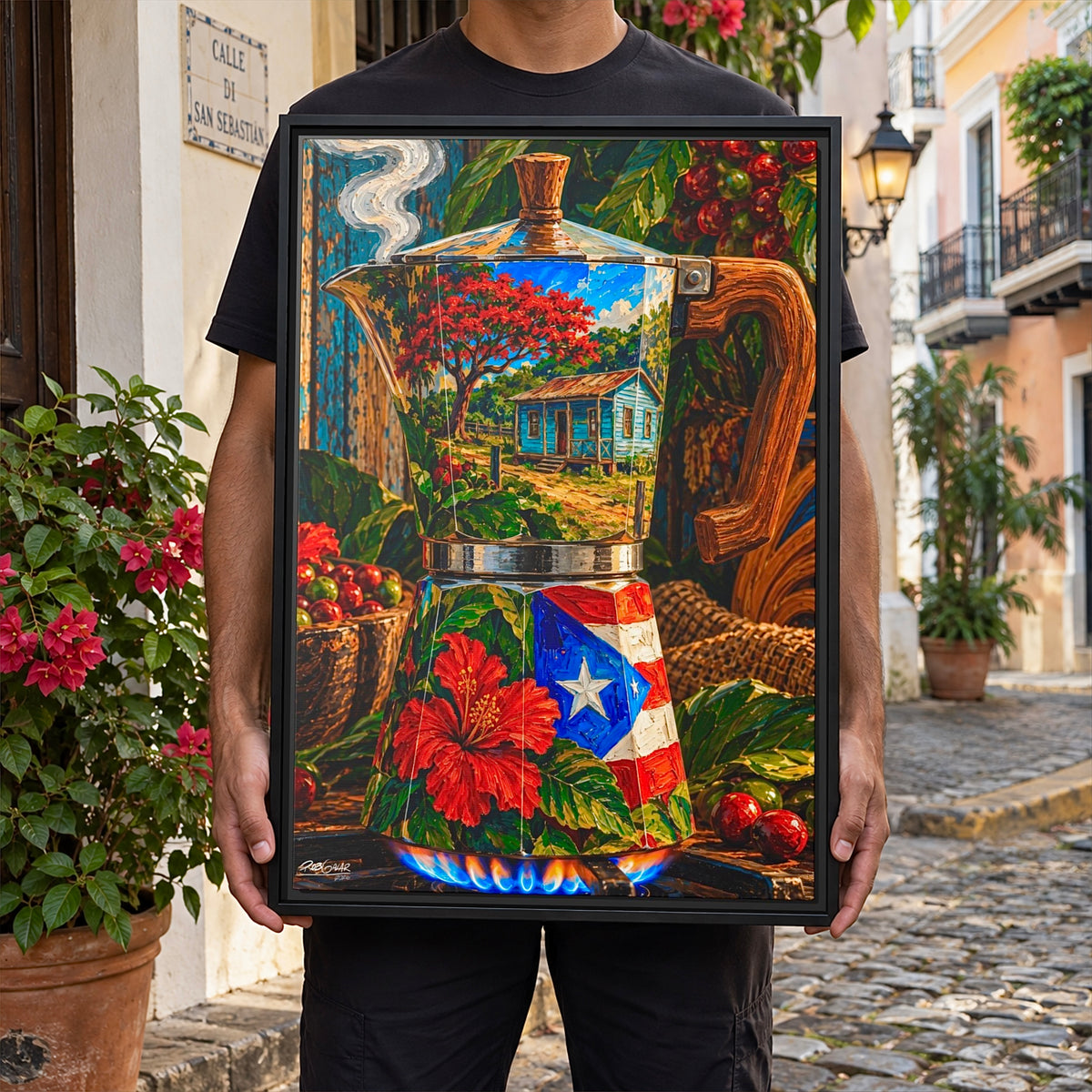 Greca pa’ mi casita - Framed Canvas Art