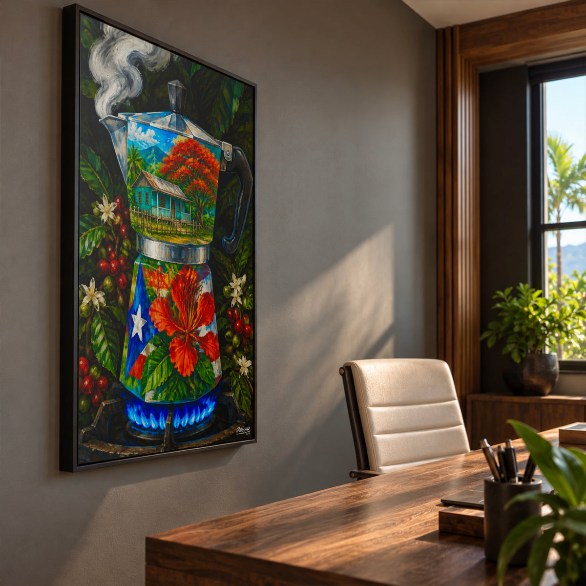 CAFÉ CRIOLLA - Framed Canvas Art