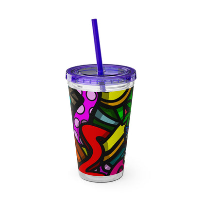 TROPI-SKELETON SUNSPLASH Vaso con pajita 16oz