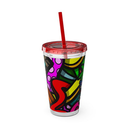 TROPI-SKELETON SUNSPLASH Tumbler with Straw