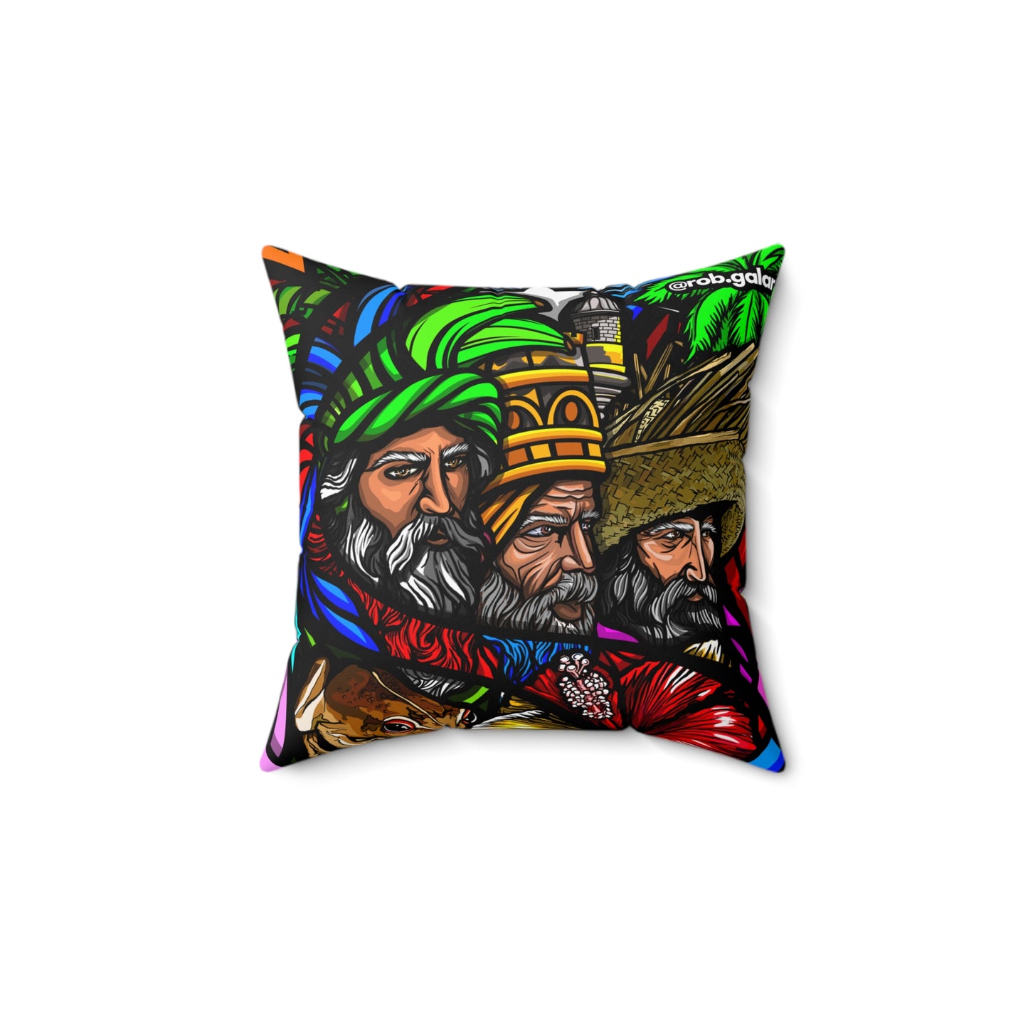 TRES SANTOS REYES Square Pillow