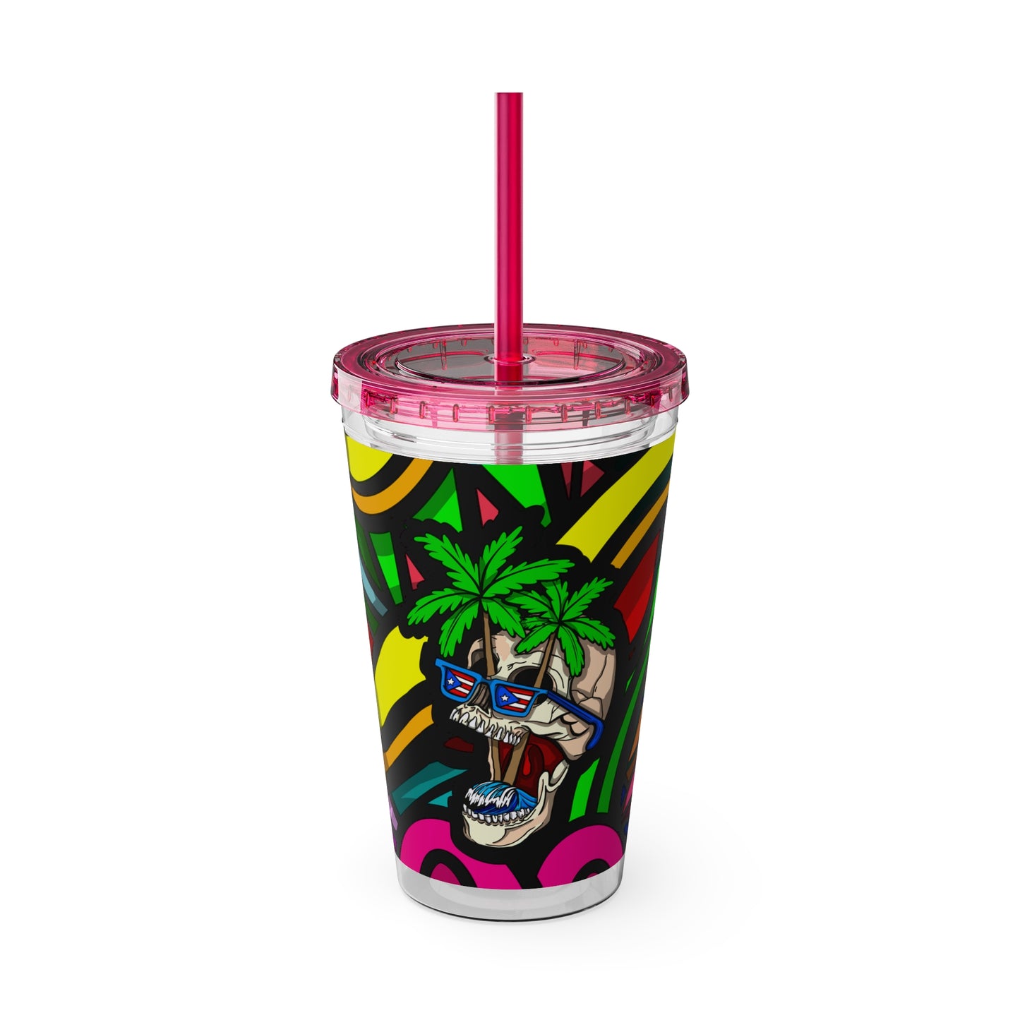 TROPI-SKELETON SUNSPLASH Vaso con pajita 16oz