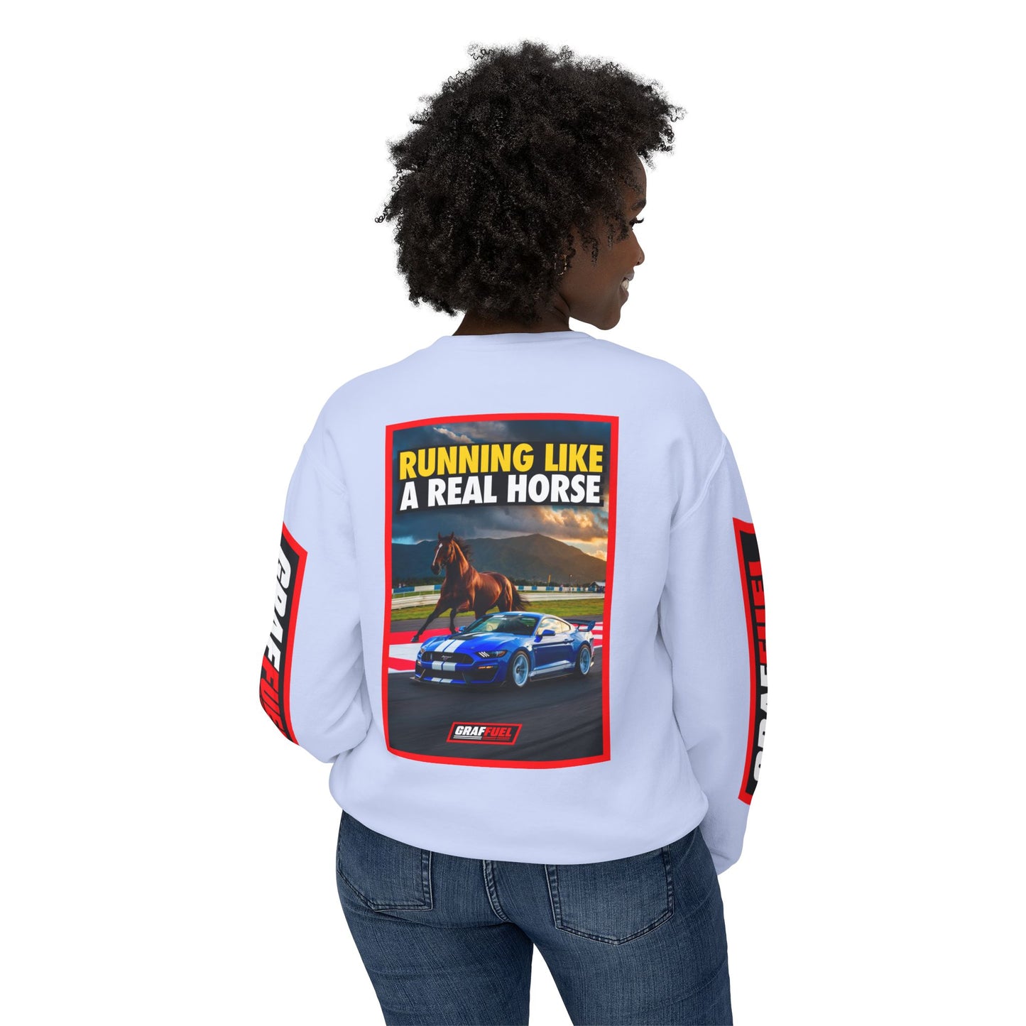 RUNNING LIKE A REAL HORSE Crewneck Sweatshirt