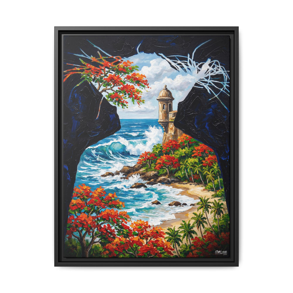 UN RATO EN LA PLAYA - CANVAS Framed Art
