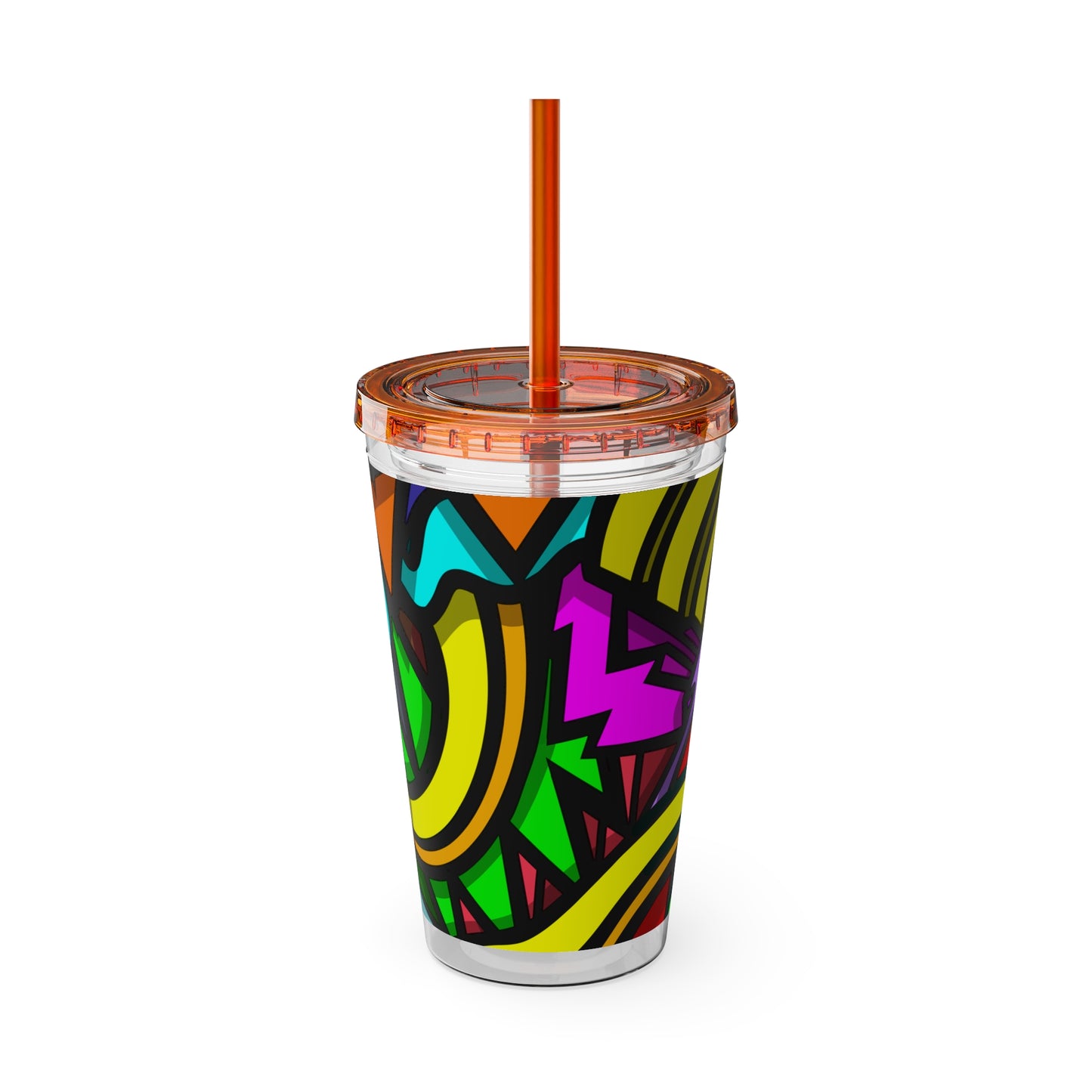 CURLY SUNSPLASH Tumbler with Straw