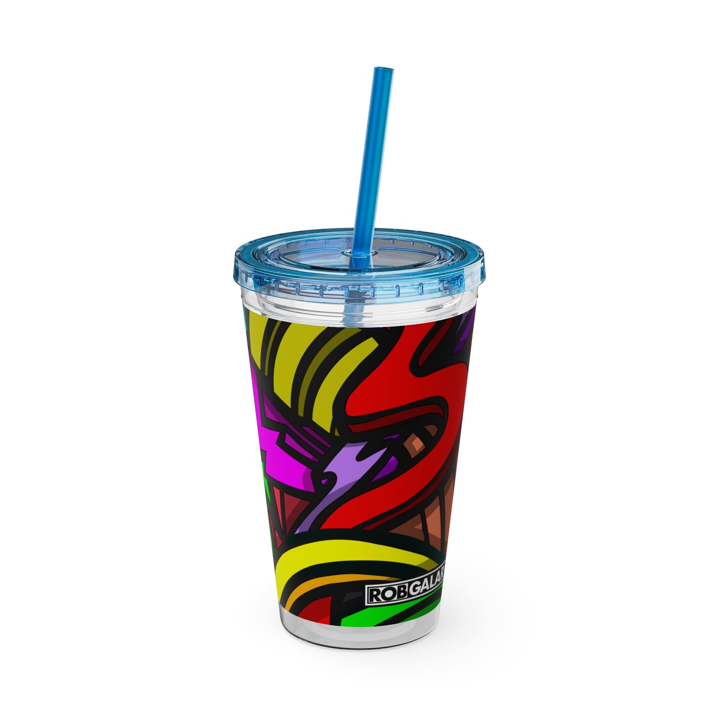 CURLY SUNSPLASH Tumbler with Straw