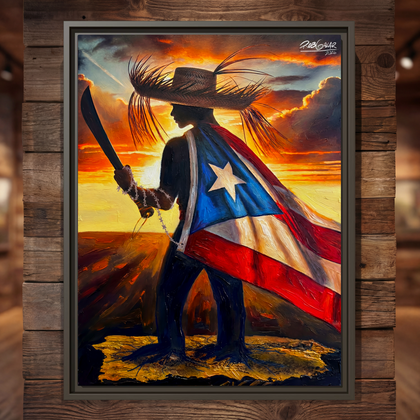 OBRA DE ARTE | Edición Limitada: "YO DEFIENDO MI TIERRA" - Enmarcada con Canvas PREMIUM. ¡LISTA PARA TI!