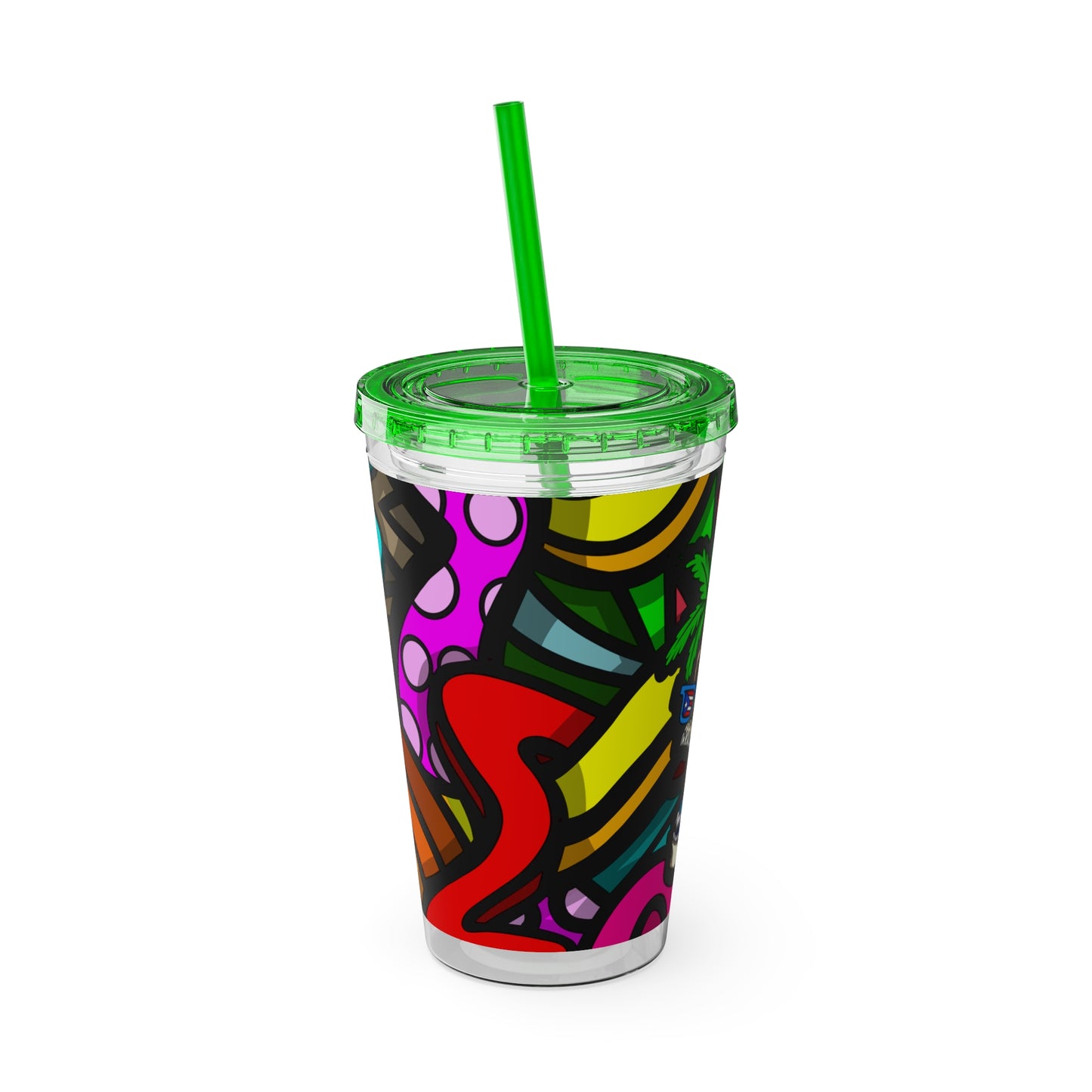 TROPI-SKELETON SUNSPLASH Vaso con pajita 16oz