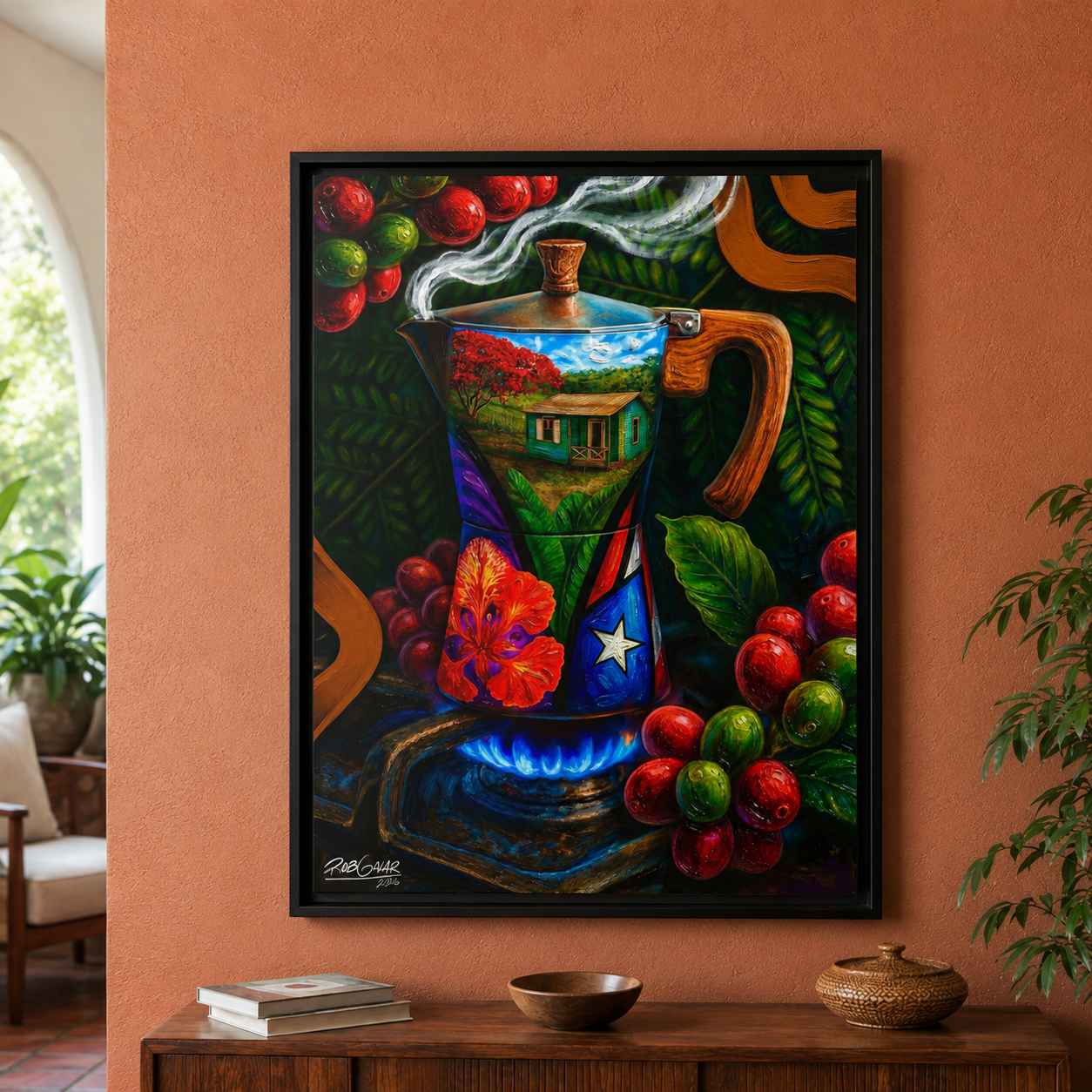 CAFÉ RICO - Framed Canvas Art