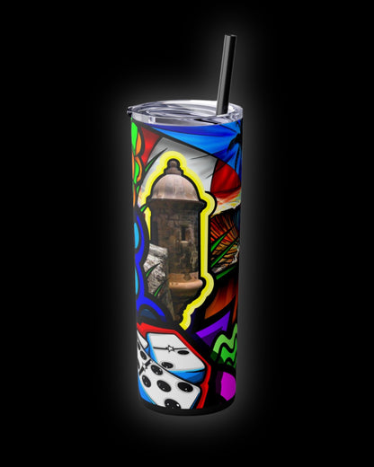 ATARDECER BORINCANO Tumbler with Straw