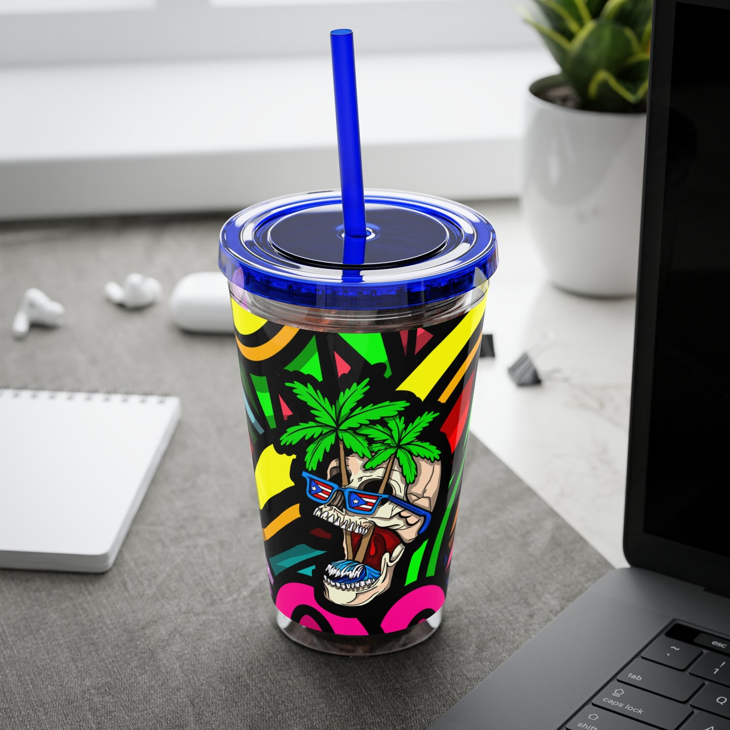 TROPI-SKELETON SUNSPLASH Tumbler with Straw