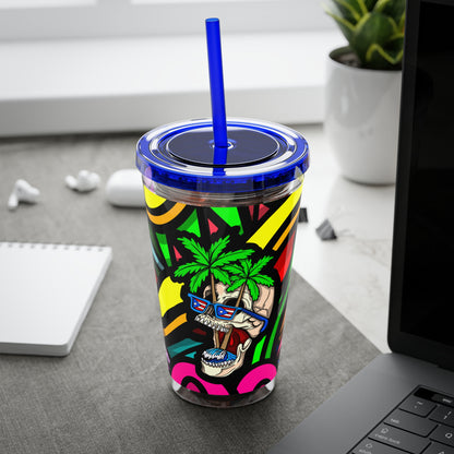 TROPI-SKELETON SUNSPLASH Vaso con pajita 16oz