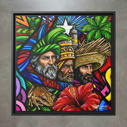 OBRA DE ARTE | Edición Limitada: "TRES REYES DE ENERO" - Enmarcada con Canvas PREMIUM. ¡LISTA PARA TI!