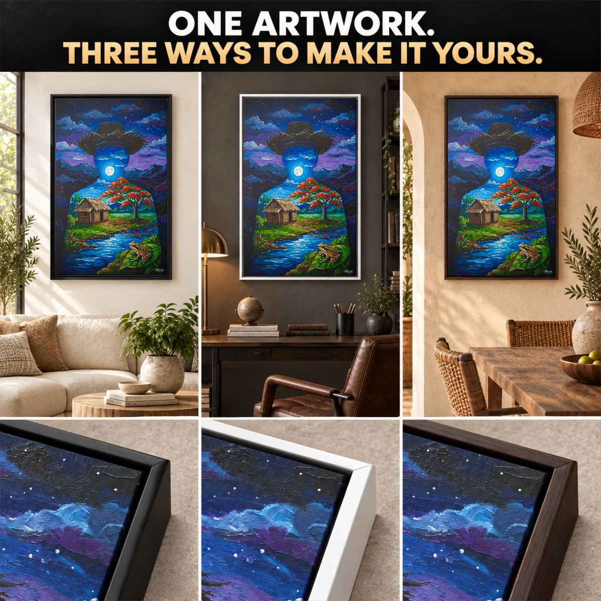 LUNA LLENA - Framed Canvas Art