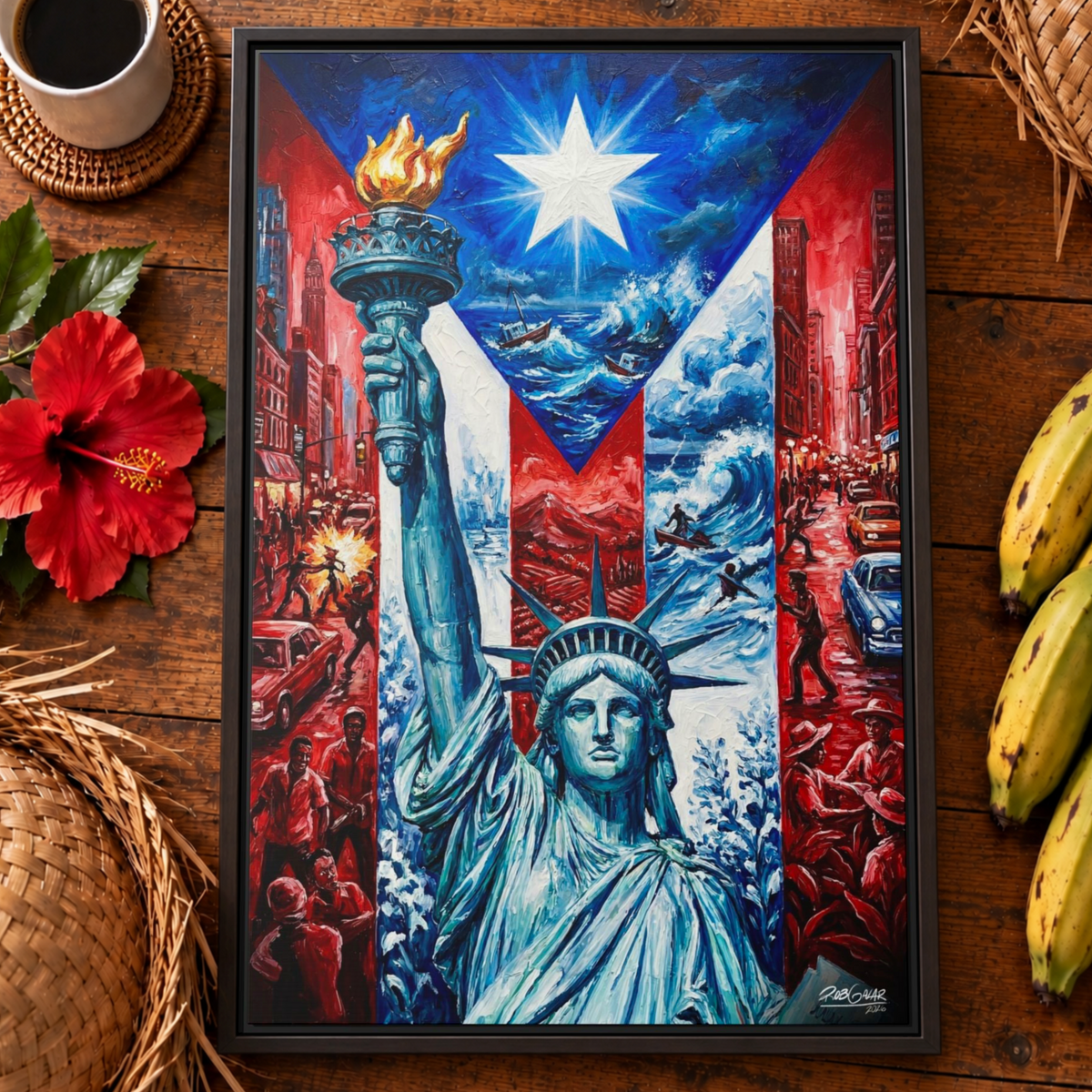 EN MEDIO DE LA TORMENTA  - LIMITED EDITION 0.8 - Framed Canvas Art