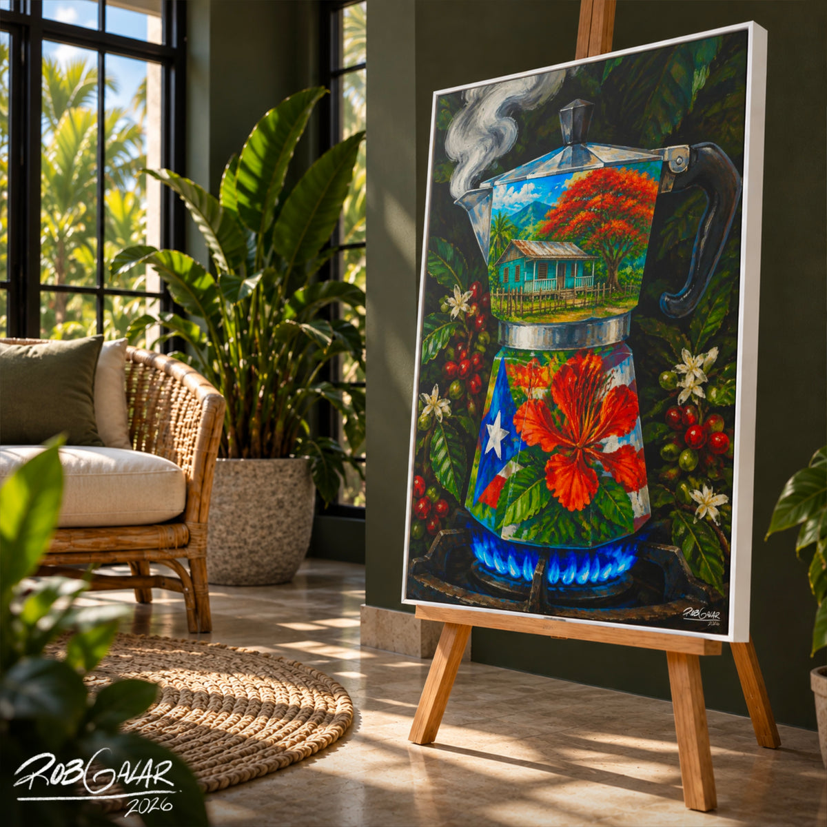 CAFÉ CRIOLLA - Framed Canvas Art