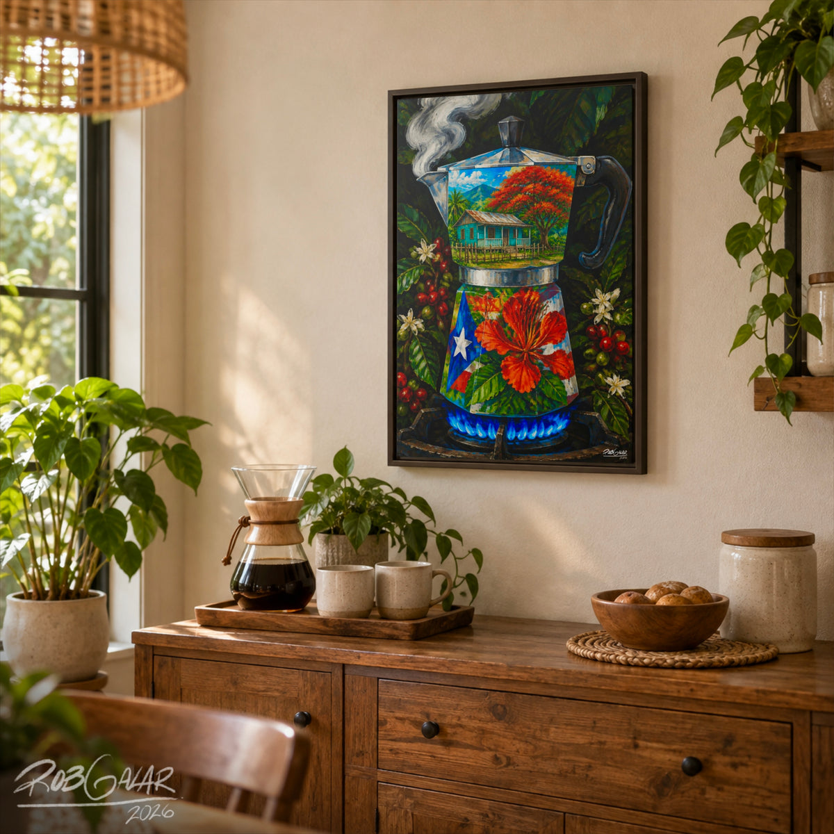 CAFÉ CRIOLLA - Framed Canvas Art