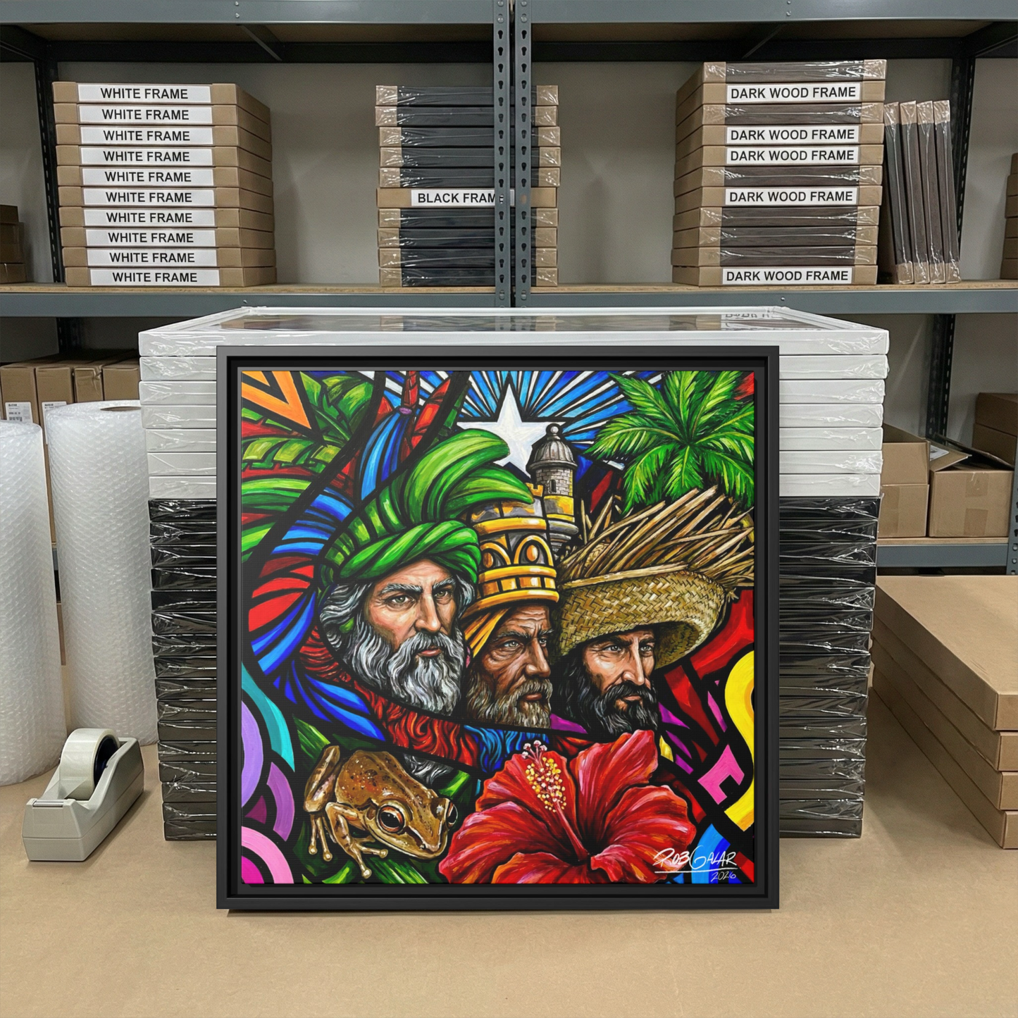 OBRA DE ARTE | Edición Limitada: "TRES REYES DE ENERO" - Enmarcada con Canvas PREMIUM. ¡LISTA PARA TI!