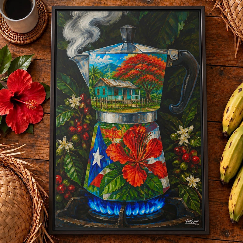 CAFÉ CRIOLLA - Framed Canvas Art