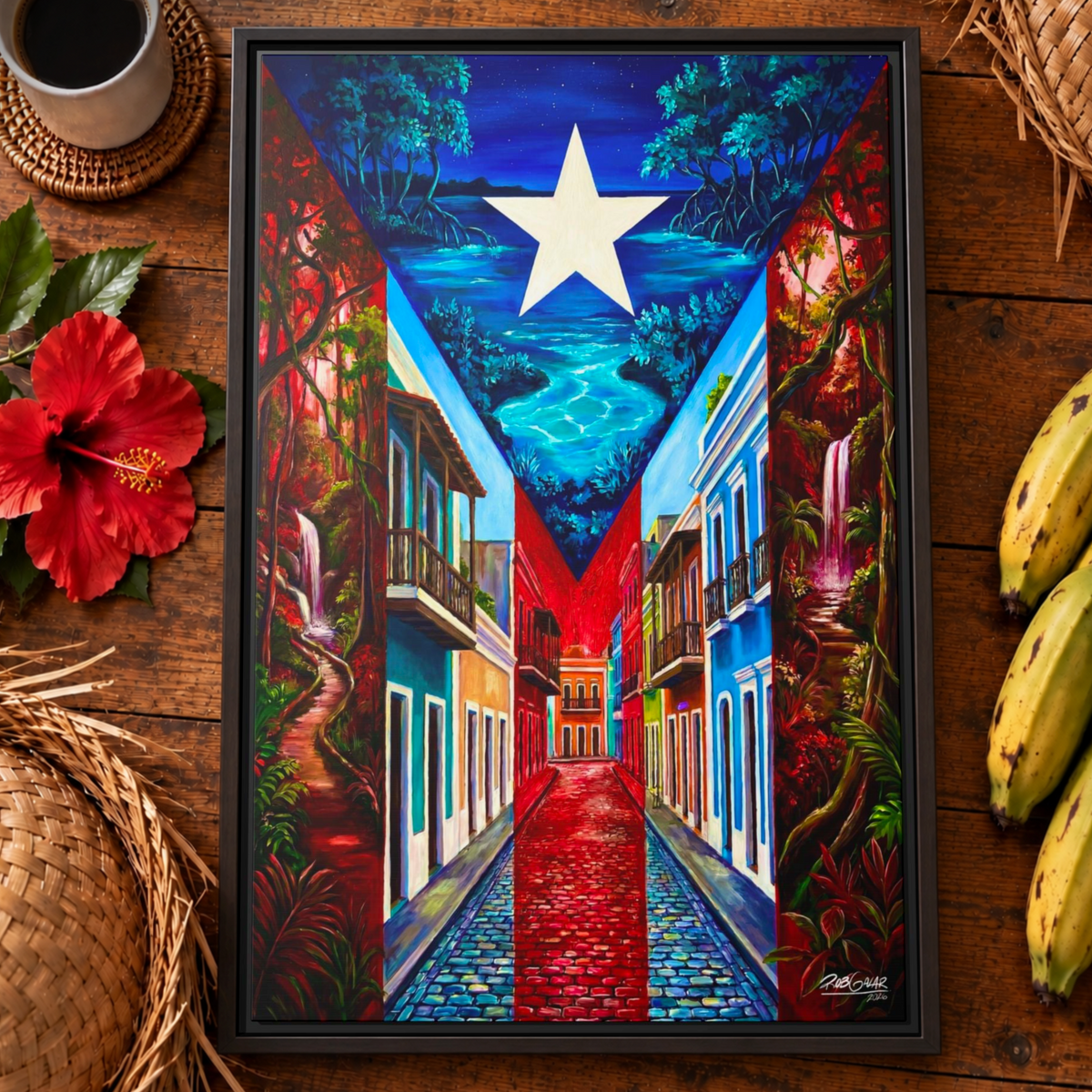 LAGUNA BIOLUMINICENTE - Framed Canvas Art