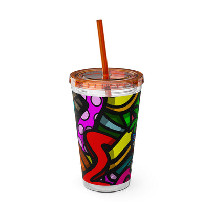 TROPI-SKELETON SUNSPLASH Tumbler with Straw