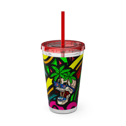 TROPI-SKELETON SUNSPLASH Vaso con pajita 16oz