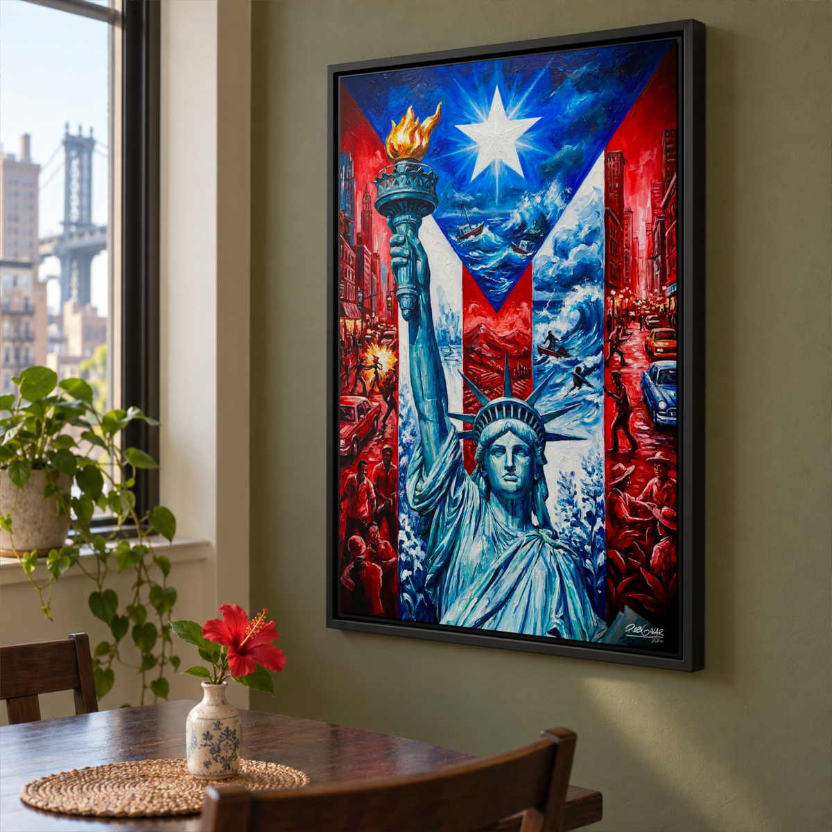 EN MEDIO DE LA TORMENTA  - LIMITED EDITION 0.8 - Framed Canvas Art