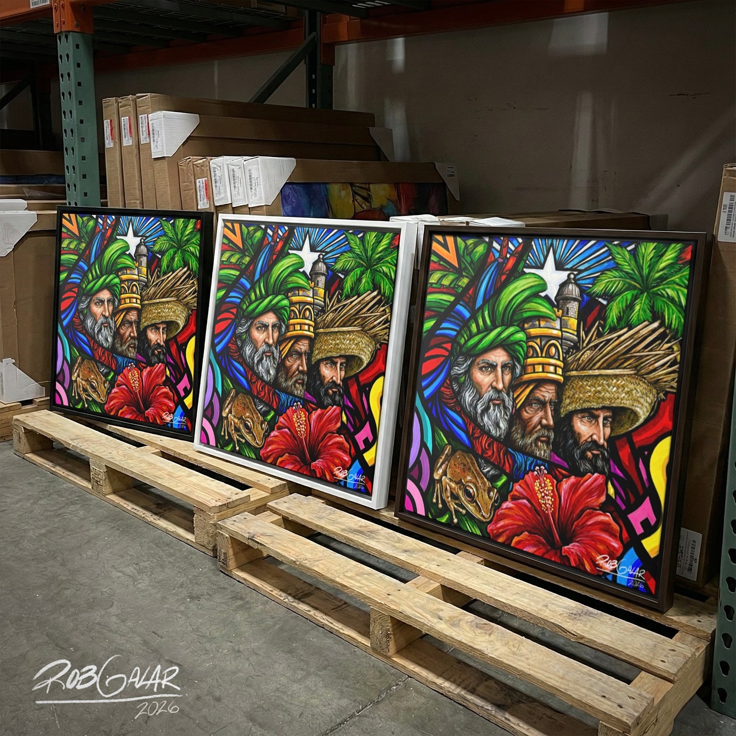 OBRA DE ARTE | Edición Limitada: "TRES REYES DE ENERO" - Enmarcada con Canvas PREMIUM. ¡LISTA PARA TI!