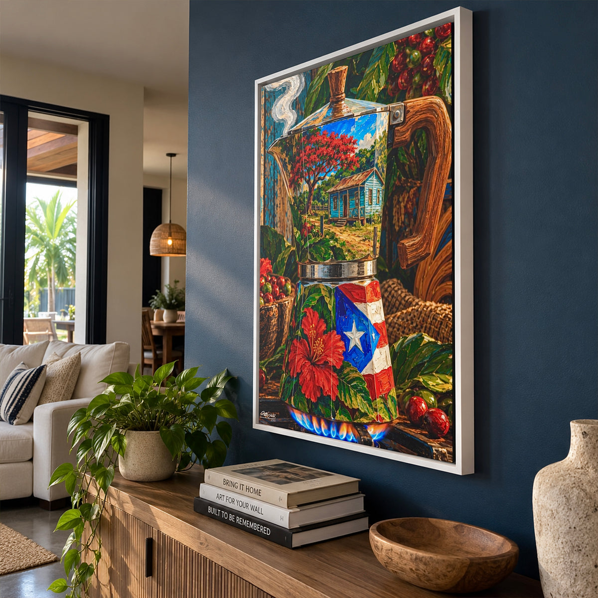 Greca pa’ mi casita - Framed Canvas Art