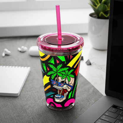 TROPI-SKELETON SUNSPLASH Vaso con pajita 16oz