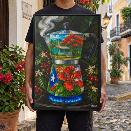 CAFÉ CRIOLLA - Framed Canvas Art
