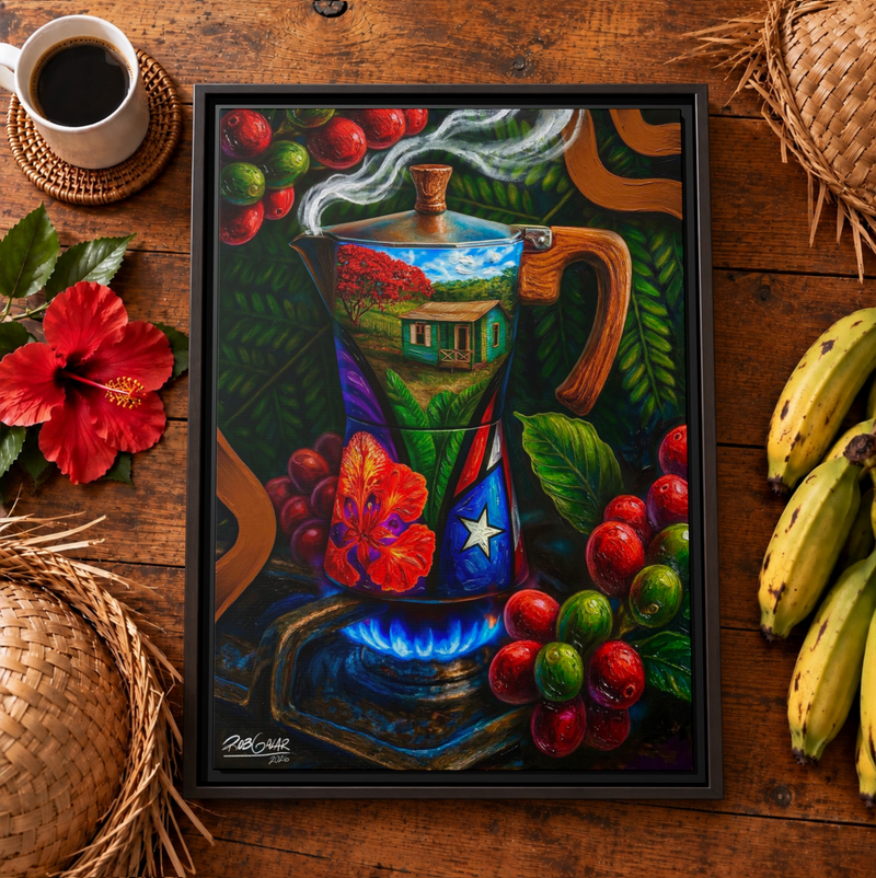 CAFÉ RICO - Framed Canvas Art