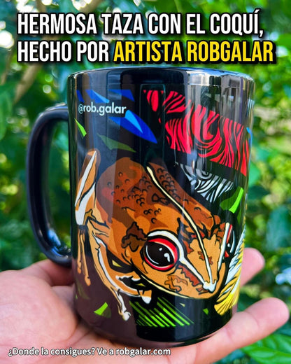 Taza FLORA Y FAUNA Negra 15oz