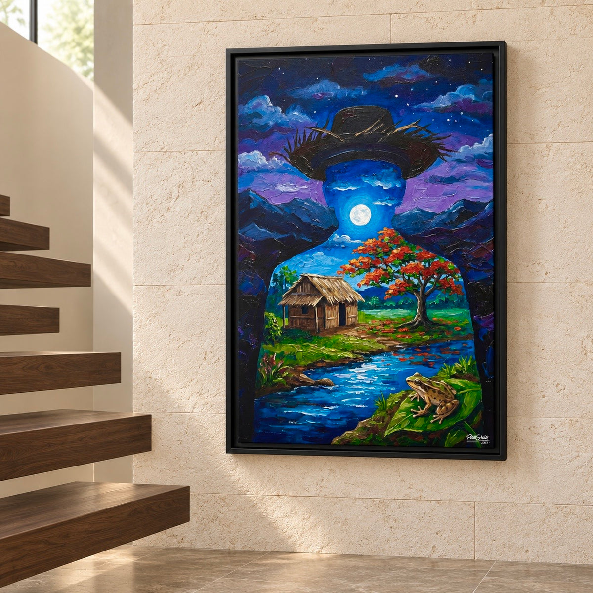 LUNA LLENA - Framed Canvas Art