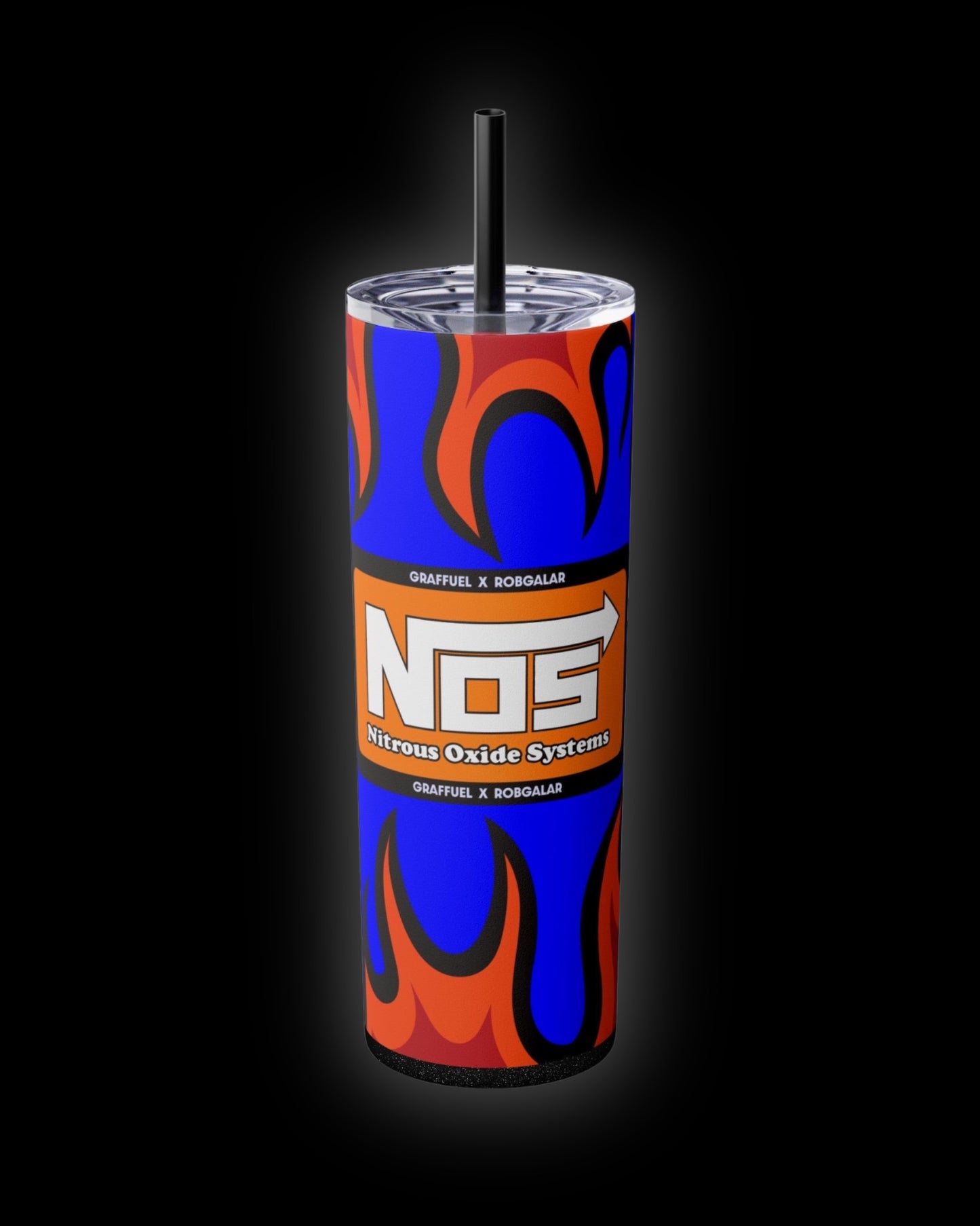 NOS FLAMES GRAFFUEL Vaso con Pajita 20oz