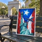DE CASA A NUEVAYOL - Framed Canvas Art