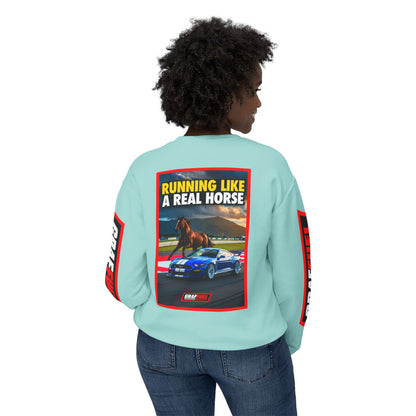 RUNNING LIKE A REAL HORSE Crewneck Sweatshirt