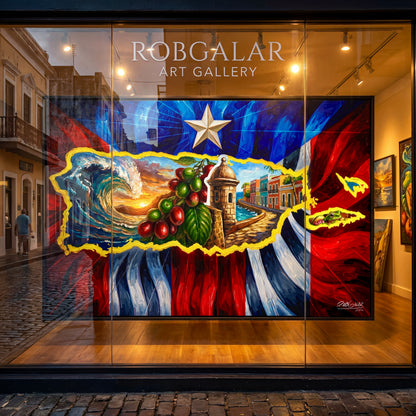 OBRA DE ARTE | Edición Limitada: "SOY DE LA ISLA DEL ENCANTO" - Enmarcada con Canvas PREMIUM. ¡LISTA PARA TI!