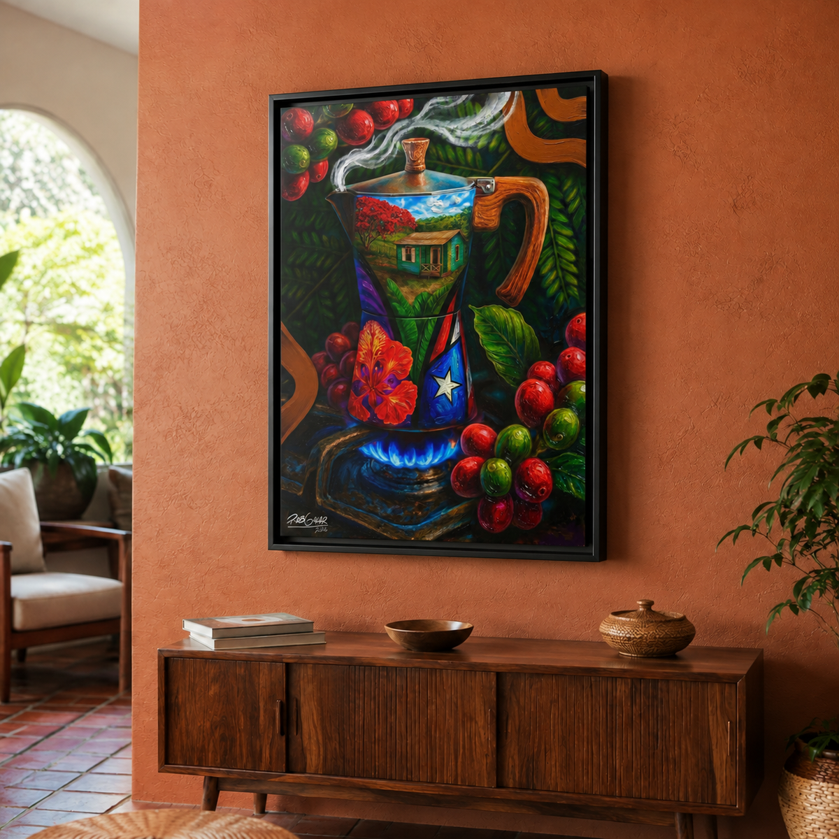 CAFÉ RICO - Framed Canvas Art