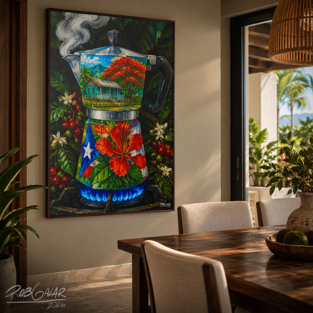 CAFÉ CRIOLLA - Framed Canvas Art