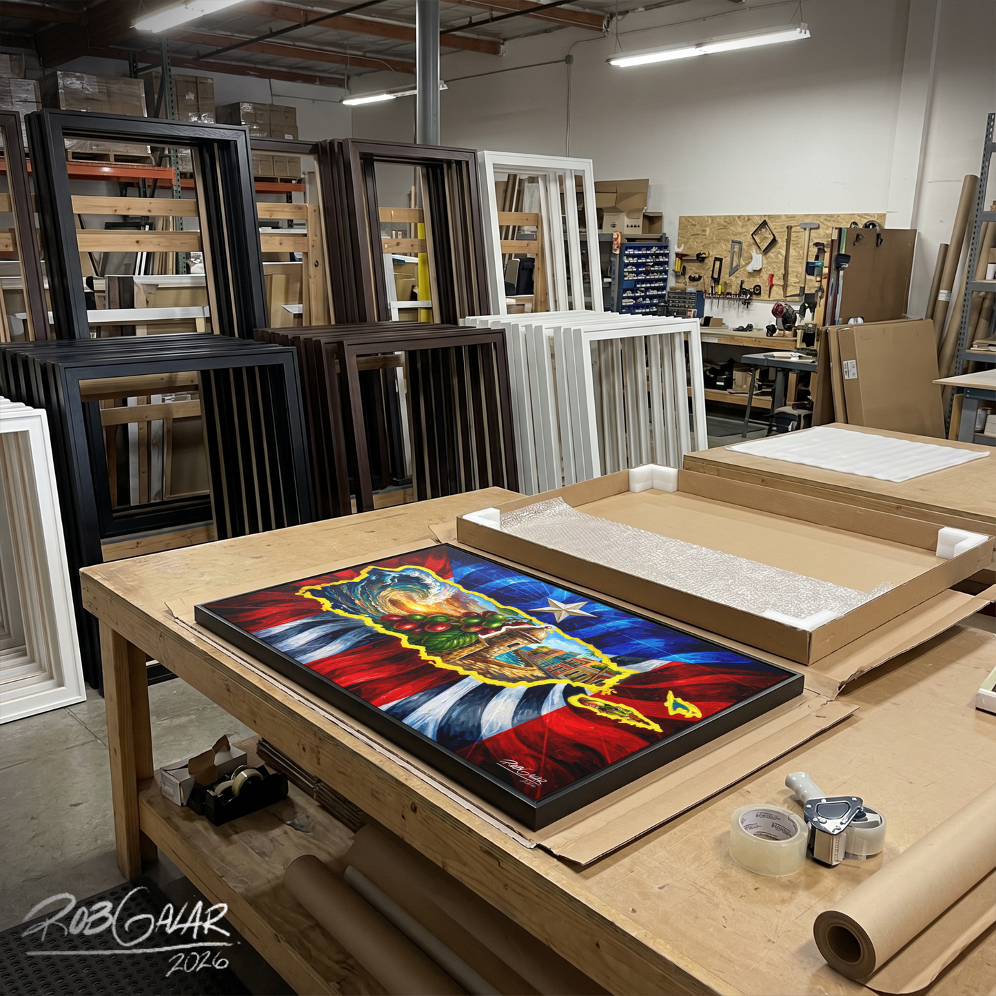 OBRA DE ARTE | Edición Limitada: "SOY DE LA ISLA DEL ENCANTO" - Enmarcada con Canvas PREMIUM. ¡LISTA PARA TI!