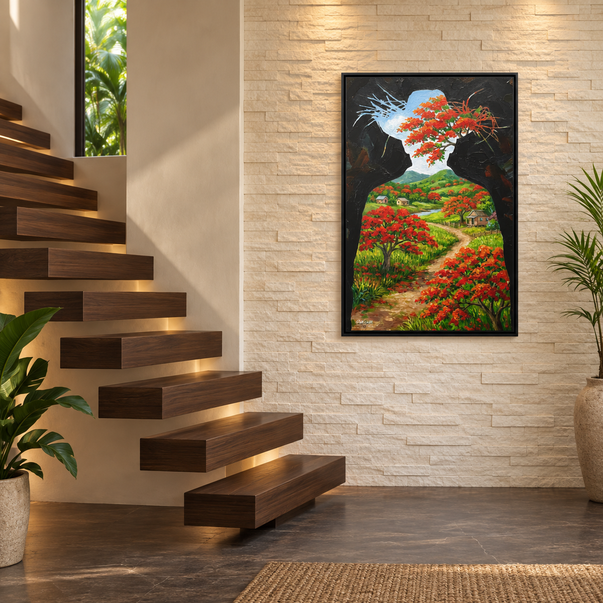 FLAMBOYAN - Framed Canvas Art