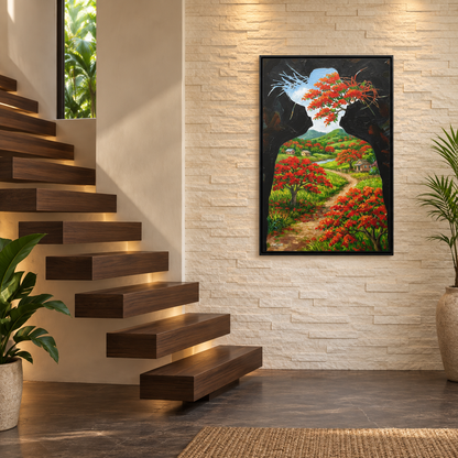 FLAMBOYAN - Framed Canvas Art