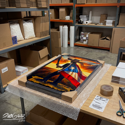 OBRA DE ARTE | Edición Limitada: "YO DEFIENDO MI TIERRA" - Enmarcada con Canvas PREMIUM. ¡LISTA PARA TI!